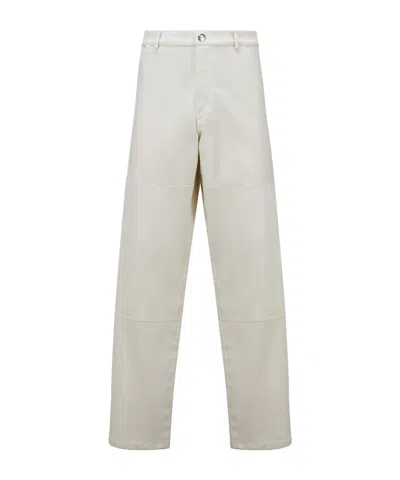 Moncler Cotton Canvas Trousers In White