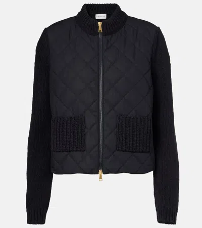 Moncler Cotton Cardigan In Black