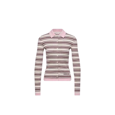 Moncler Polo En Crêpe De Coton, Femme, Multicolore, Taille: Xs In Purple