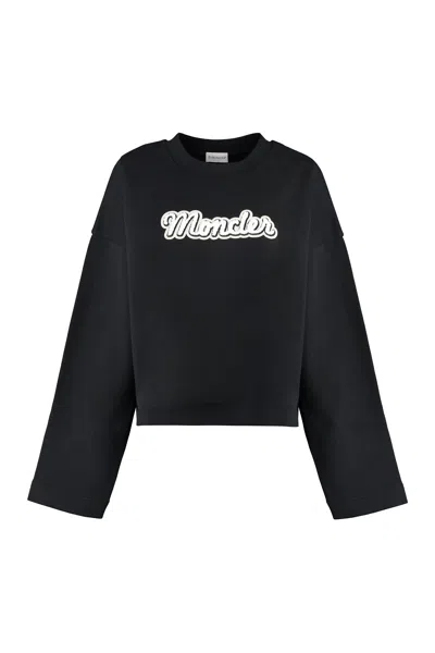 Moncler Cotton Crew-neck Sweatshirt In Black