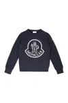 Moncler Boys Vy Kids Brand-print Cotton Sweatshirt In Blue