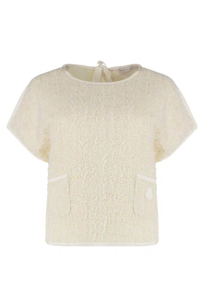 Moncler Crew-neck T-shirt In Cotton In Neutral