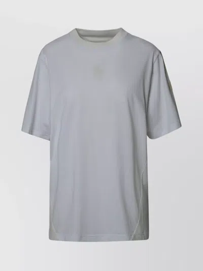 Moncler White Cotton T-shirt In Grey