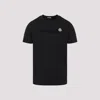 Moncler Men T-shirt With Flocked Cotton Logo In Black