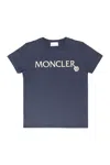 Moncler Cotton Crew-neck T-shirt In Blue