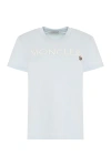 Moncler Cotton Crew-neck T-shirt In Light Blue