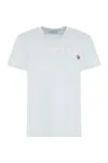 Moncler Cotton Crew-neck T-shirt In Light Blue