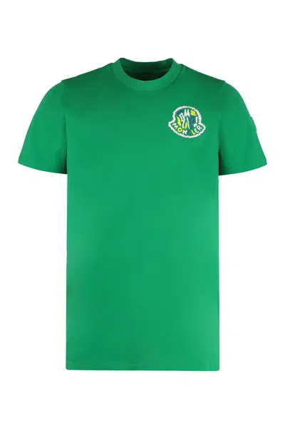 Moncler Cotton Crew-neck T-shirt In Green