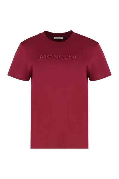 Moncler Cotton Crew-neck T-shirt In Red
