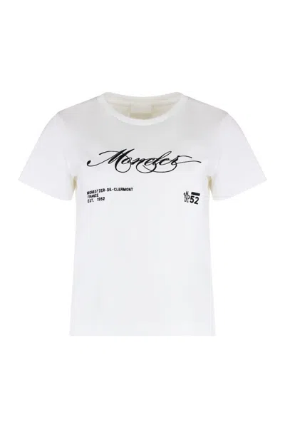Moncler Cotton Crew-neck T-shirt In White