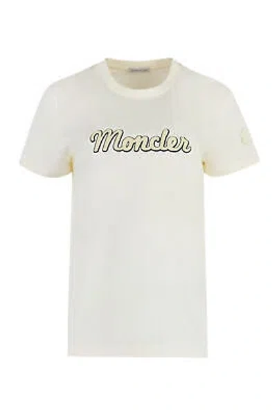 Pre-owned Moncler Cotton Crew-neck T-shirt In White