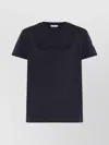 Moncler Biologic Cotton T-shirt With Embroidered Logo In Black