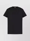 Moncler Biologic Cotton T-shirt With Embroidered Logo In Black