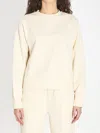 Moncler Cotton Crewneck Sweatshirt In Neutral