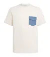 Moncler Cotton Denim-pocket T-shirt In White