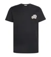 Moncler Double Logo Patch Cotton T-shirt Clothing In Black