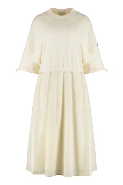 Moncler Cotton Dress In Green