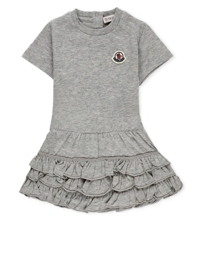 Moncler Babies' Cotton Dress In Grey