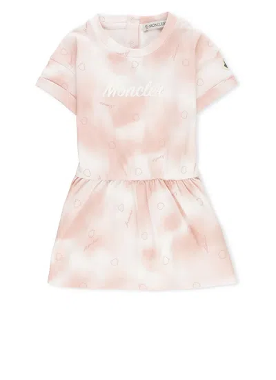 Moncler Babies' Cotton Dress In Pink
