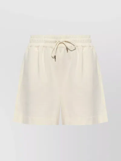 MONCLER COTTON ELASTIC WAISTBAND SIDE POCKETS DRAWSTRING SHORTS