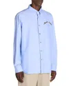 Moncler Chemise Avec Broderie En Coton In Dark Blue