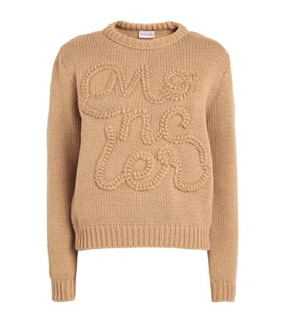 MONCLER COTTON EMBROIDERED LOGO SWEATER
