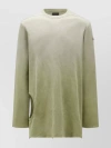 MONCLER COTTON FLEECE BOATNECK SWEATER WITH OVERSIZED FIT