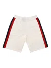 Moncler Cotton Fleece Shorts In Beige