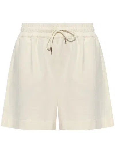 Moncler Cotton Fleece Shorts In White