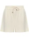 Moncler Cotton Fleece Shorts In Neutral