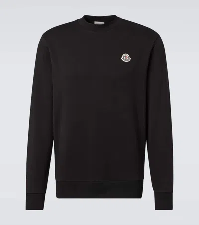 Moncler Cotton Fleece Sweatshirt In Black