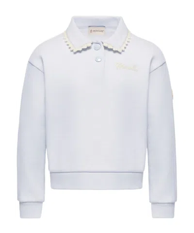 Moncler Kids' Cotton Fleece Sweatshirt In White