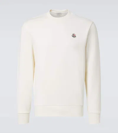 Moncler Cotton Fleece Sweatshirt In White