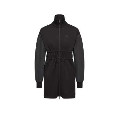 Moncler Robe Zippée En Molleton De Coton, Femme, Noir, Taille: Xs In Black