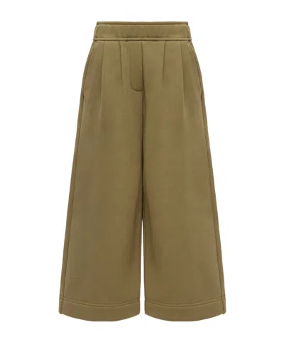 Moncler Cotton Fleece Track Pants In Green
