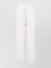 Moncler Cotton Fleece Track Pants With Elastic Cuffs In White