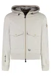 Moncler Grenoble Men Padded Wool Zip-up Hooded Jacket In Gray