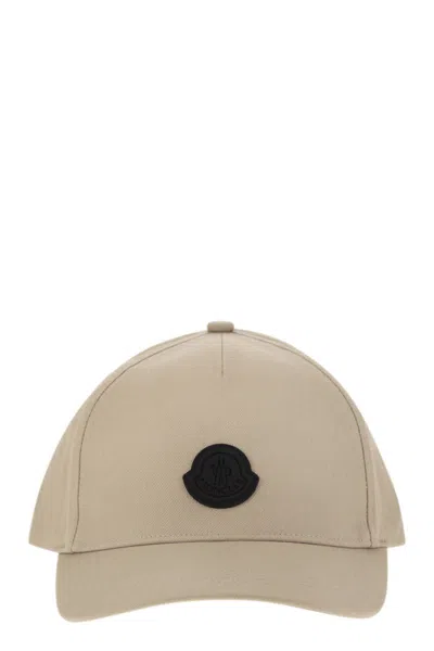 Moncler Cotton Gabardine Baseball Cap In Neutral