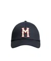 Moncler Monogram Patch Adjustable Baseball Cap In Black