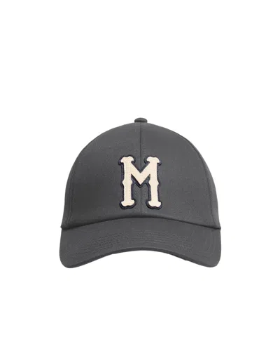 Moncler Cotton Gabardine Baseball Cap In Black