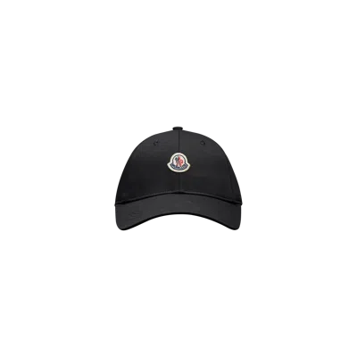 Moncler Kids' Casquette En Gabardine De Coton In Black