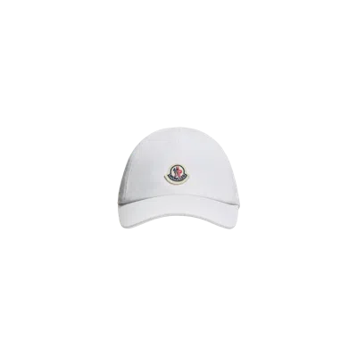 Moncler Casquette En Gabardine De Coton, Enfant, Blanc, Taille: Xs In White