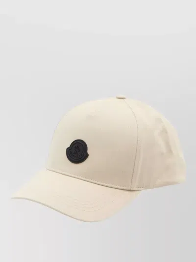 Moncler Cotton Gabardine Baseball Cap Curved Brim In Neutral