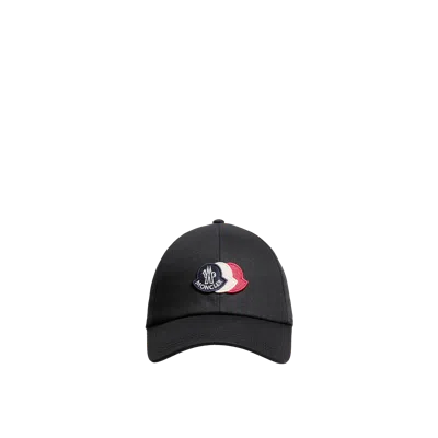 Moncler Cotton Gabardine Baseball Cap In Black