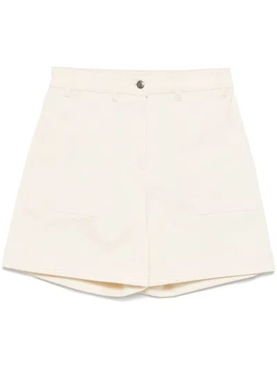 Moncler Cotton Gabardine Bermuda Shorts Clothing In White