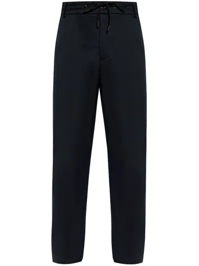 Moncler Gabardine Trousers Featuring Elastic Waistband In Black