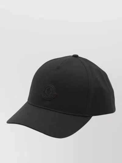 Moncler Cotton Gabardine Curved Brim Baseball Cap In Black