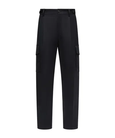 Moncler Cotton Gabardine Overalls In Black