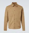 Moncler Beige Cotton Gabardine Overshirt In Beige
