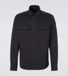 Moncler Cotton Gabardine Overshirt In Blue